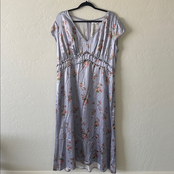 Reformation Silk Periwinkle Floral Dress - Picture 1 of 5